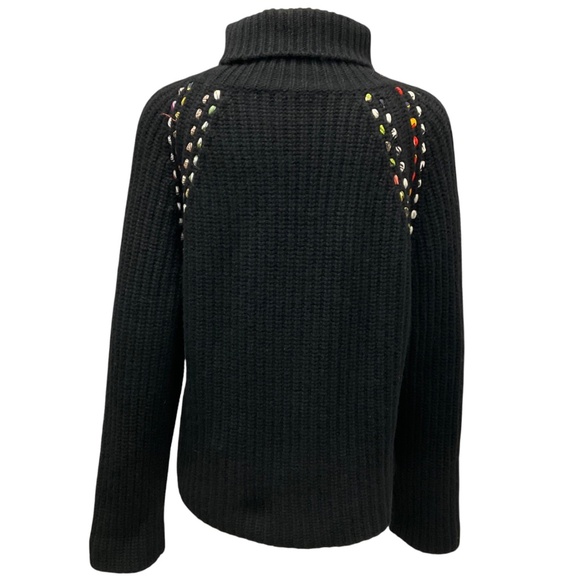 LA PRESTIC OUISTON BLACK CASHMERE KNIT TURTLENECK SWEATER - Picture 3 of 7